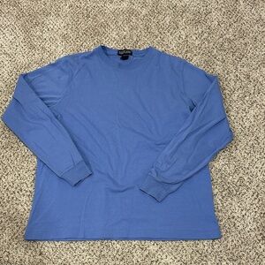 Lands End Classic Blue Long Sleeve Tee Large 10/12